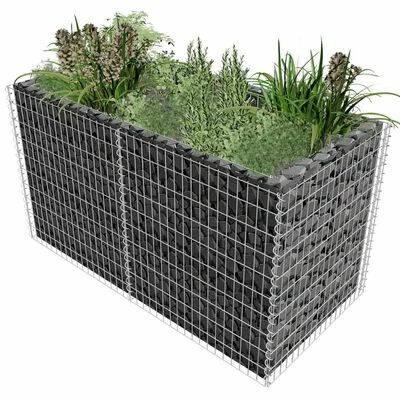 VidaXL Lit surélevé à gabion Acier 180 x 90 x 100 cm Argenté 2 VidaXL Lit surélevé à gabion Acier 180 x 90 x 100 cm Argenté – Image 2