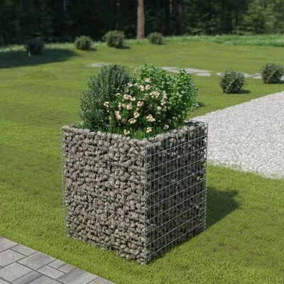 VidaXL Lit surélevé à gabion Acier galvanisé 90x90x100 cm 2 VidaXL Lit surélevé à gabion Acier galvanisé 90x90x100 cm – Image 2