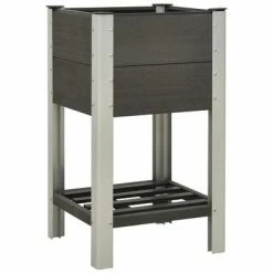VidaXL Lit surélevé de jardin avec étagère 50x50x90 cm WPC Gris