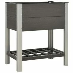 VidaXL Lit surélevé de jardin avec étagère 75x50x90 cm WPC Gris