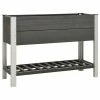 VidaXL Lit surélevé de jardin avec étagère 125x50x90 cm WPC Gris