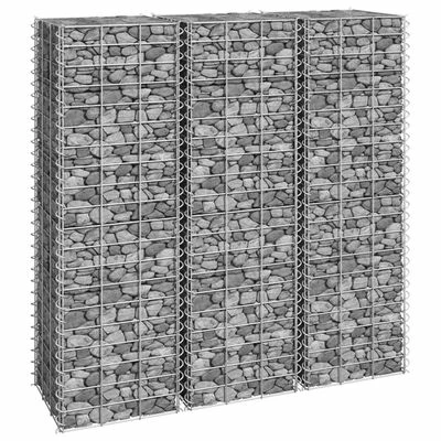 VidaXL Lits surélevés en gabion 3 pcs 30x30x100 cm Fer 2 VidaXL Lits surélevés en gabion 3 pcs 30x30x100 cm Fer – Image 2
