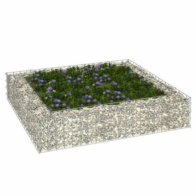 VidaXL Lit surélevé à gabion Acier galvanisé 100x100x20 cm 2 VidaXL Lit surélevé à gabion Acier galvanisé 100x100x20 cm – Image 2