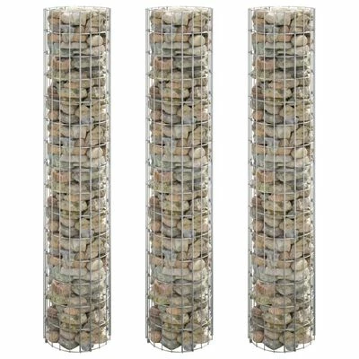 VidaXL Lit surélevé à gabion circulaire 3pcs Acier galvanisé Ø30x150cm 2 VidaXL Lit surélevé à gabion circulaire 3pcs Acier galvanisé Ø30x150cm – Image 2