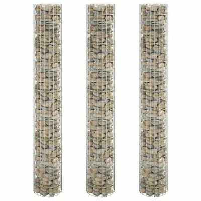 VidaXL Lit surélevé à gabion circulaire 3pcs Acier galvanisé Ø30x200cm 2 VidaXL Lit surélevé à gabion circulaire 3pcs Acier galvanisé Ø30x200cm – Image 2
