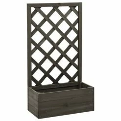 VidaXL Jardinière à treillis de jardin Gris 50x25x90 cm Bois de sapin