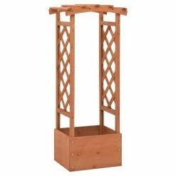 VidaXL Jardinière à treillis avec arche 49x39x117 cm Bois de sapin