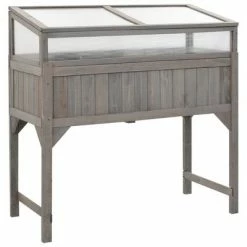 VidaXL Lit surélevé avec serre 110x54x120 cm Bois de sapin massif