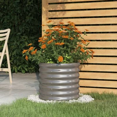 VidaXL Jardinière de jardin Acier enduit de poudre 40x40x36 cm Gris 2 VidaXL Jardinière de jardin Acier enduit de poudre 40x40x36 cm Gris – Image 2