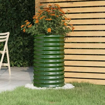 VidaXL Jardinière de jardin Acier enduit de poudre 40x40x68 cm Vert 2 VidaXL Jardinière de jardin Acier enduit de poudre 40x40x68 cm Vert – Image 2