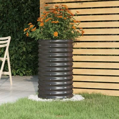 VidaXL Jardinière Acier enduit de poudre 40x40x68 cm Anthracite 2 VidaXL Jardinière Acier enduit de poudre 40x40x68 cm Anthracite – Image 2