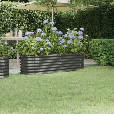 VidaXL Jardinière Acier enduit de poudre 152x40x36 cm Anthracite 2 VidaXL Jardinière Acier enduit de poudre 152x40x36 cm Anthracite – Image 2