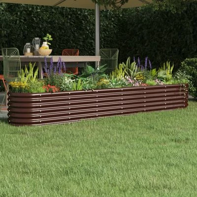 VidaXL Jardinière de jardin Acier enduit de poudre 260x40x36 cm Marron 2 VidaXL Jardinière de jardin Acier enduit de poudre 260x40x36 cm Marron – Image 2