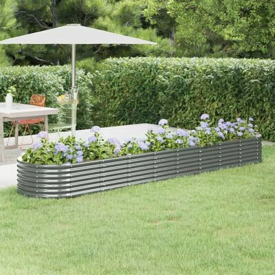 VidaXL Jardinière de jardin Acier enduit de poudre 368x80x36 cm Gris 2 VidaXL Jardinière de jardin Acier enduit de poudre 368x80x36 cm Gris – Image 2