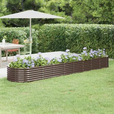 VidaXL Jardinière de jardin Acier enduit de poudre 368x80x36 cm Marron 2 VidaXL Jardinière de jardin Acier enduit de poudre 368x80x36 cm Marron – Image 2