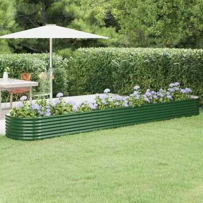 VidaXL Jardinière de jardin Acier enduit de poudre 440x80x36 cm Vert 2 VidaXL Jardinière de jardin Acier enduit de poudre 440x80x36 cm Vert – Image 2