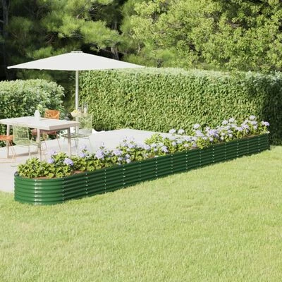 VidaXL Jardinière de jardin Acier enduit de poudre 620x80x36 cm Vert 2 VidaXL Jardinière de jardin Acier enduit de poudre 620x80x36 cm Vert – Image 2