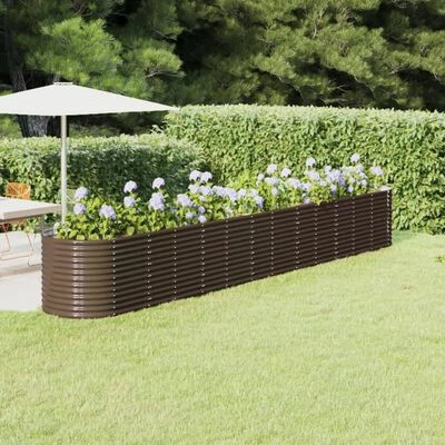 VidaXL Jardinière de jardin Acier enduit de poudre 512x80x68 cm Marron 2 VidaXL Jardinière de jardin Acier enduit de poudre 512x80x68 cm Marron – Image 2