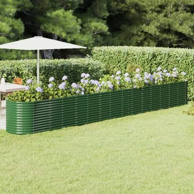 VidaXL Jardinière de jardin Acier enduit de poudre 620x80x68 cm Vert 2 VidaXL Jardinière de jardin Acier enduit de poudre 620x80x68 cm Vert – Image 2
