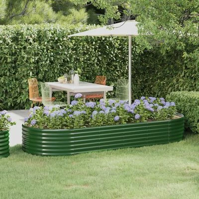 VidaXL Jardinière de jardin Acier enduit de poudre 249x100x36 cm Vert 2 VidaXL Jardinière de jardin Acier enduit de poudre 249x100x36 cm Vert – Image 2