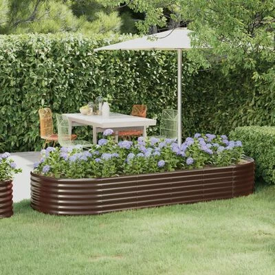 VidaXL Jardinière de jardin Acier enduit de poudre 249x100x36cm Marron 2 VidaXL Jardinière de jardin Acier enduit de poudre 249x100x36cm Marron – Image 2