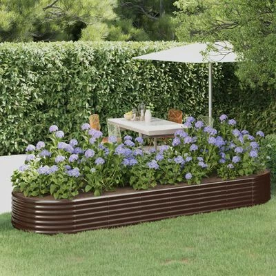 VidaXL Jardinière de jardin Acier enduit de poudre 322x100x36cm Marron 2 VidaXL Jardinière de jardin Acier enduit de poudre 322x100x36cm Marron – Image 2