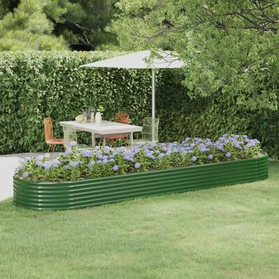 VidaXL Jardinière de jardin Acier enduit de poudre 396x100x36 cm Vert 2 VidaXL Jardinière de jardin Acier enduit de poudre 396x100x36 cm Vert – Image 2