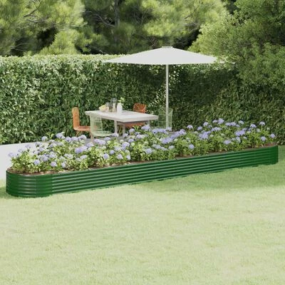 VidaXL Jardinière de jardin Acier enduit de poudre 544x100x36 cm Vert 2 VidaXL Jardinière de jardin Acier enduit de poudre 544x100x36 cm Vert – Image 2