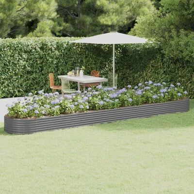 VidaXL Jardinière de jardin Acier enduit de poudre 544x100x36 cm Gris 2 VidaXL Jardinière de jardin Acier enduit de poudre 544x100x36 cm Gris – Image 2