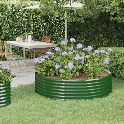 VidaXL Jardinière de jardin Acier enduit de poudre 140x140x36 cm Vert 2 VidaXL Jardinière de jardin Acier enduit de poudre 140x140x36 cm Vert – Image 2