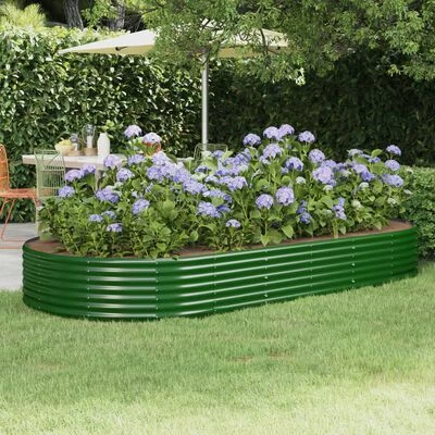 VidaXL Jardinière de jardin Acier enduit de poudre 296x140x36 cm Vert 2 VidaXL Jardinière de jardin Acier enduit de poudre 296x140x36 cm Vert – Image 2