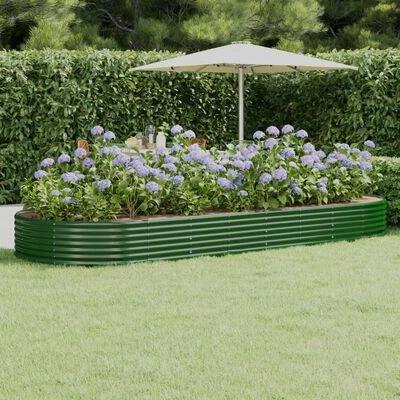 VidaXL Jardinière de jardin Acier enduit de poudre 373x140x36 cm Vert 2 VidaXL Jardinière de jardin Acier enduit de poudre 373x140x36 cm Vert – Image 2