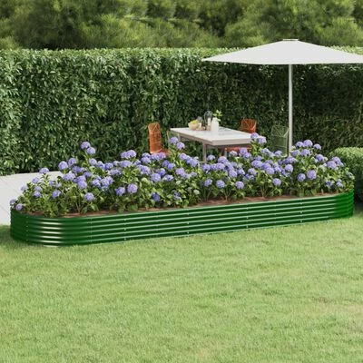 VidaXL Jardinière de jardin Acier enduit de poudre 450x140x36 cm Vert 2 VidaXL Jardinière de jardin Acier enduit de poudre 450x140x36 cm Vert – Image 2