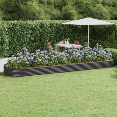 VidaXL Jardinière Acier enduit de poudre 523x140x36 cm Anthracite 2 VidaXL Jardinière Acier enduit de poudre 523x140x36 cm Anthracite – Image 2