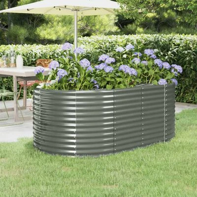 VidaXL Jardinière de jardin Acier enduit de poudre 175x100x68 cm Gris 2 VidaXL Jardinière de jardin Acier enduit de poudre 175x100x68 cm Gris – Image 2