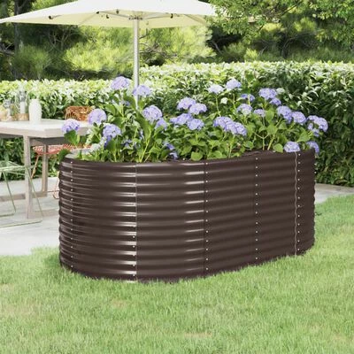 VidaXL Jardinière de jardin Acier enduit poudre 175x100x68 cm Marron 2 VidaXL Jardinière de jardin Acier enduit poudre 175x100x68 cm Marron – Image 2