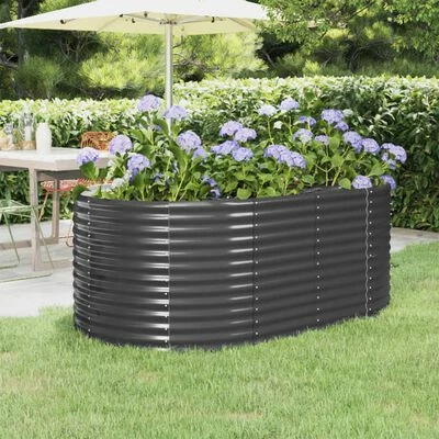 VidaXL Jardinière Acier enduit de poudre 175x100x68 cm Anthracite 2 VidaXL Jardinière Acier enduit de poudre 175x100x68 cm Anthracite – Image 2