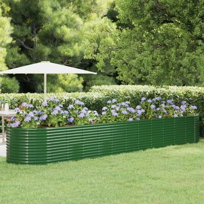 VidaXL Jardinière de jardin Acier enduit de poudre 507x100x68 cm Vert 2 VidaXL Jardinière de jardin Acier enduit de poudre 507x100x68 cm Vert – Image 2