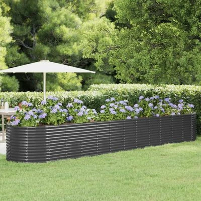 VidaXL Jardinière jardin Acier enduit poudre 507x100x68 cm Anthracite 2 VidaXL Jardinière jardin Acier enduit poudre 507x100x68 cm Anthracite – Image 2