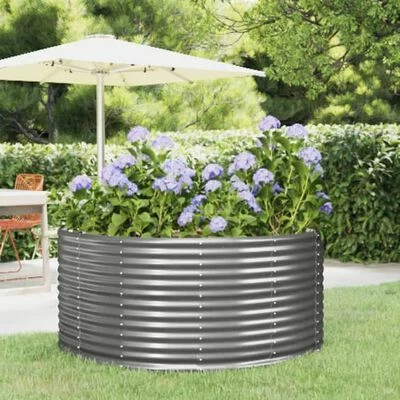 VidaXL Jardinière Gris 140x140x68 cm Acier enduit de poudre 2 VidaXL Jardinière Gris 140x140x68 cm Acier enduit de poudre – Image 2