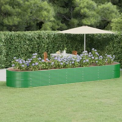 VidaXL Jardinière de jardin Acier enduit de poudre 510x140x68 cm Vert 2 VidaXL Jardinière de jardin Acier enduit de poudre 510x140x68 cm Vert – Image 2