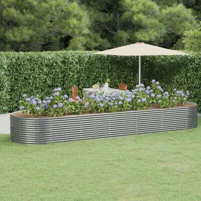 VidaXL Jardinière de jardin Acier enduit de poudre 510x140x68 cm Gris 2 VidaXL Jardinière de jardin Acier enduit de poudre 510x140x68 cm Gris – Image 2