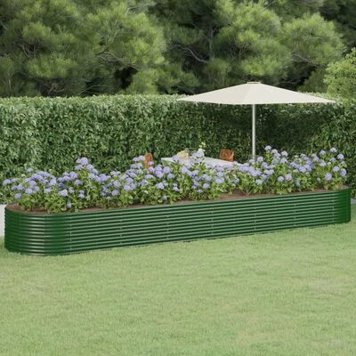 VidaXL Jardinière de jardin Acier enduit de poudre 584x140x68 cm Vert 2 VidaXL Jardinière de jardin Acier enduit de poudre 584x140x68 cm Vert – Image 2