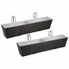 VidaXL Ensemble de jardinières de balcon Trapèze Rotin 80cm 2 pcs Noir