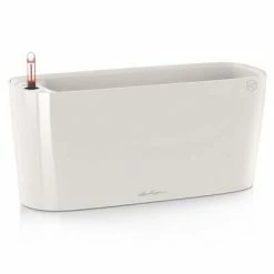 LECHUZA Jardinière de table Delta 20 ALL-IN-ONE Blanc brillant 15560