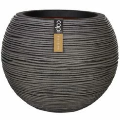 Capi Pot à fleurs Nature Rib Rond 62 x 48 cm Anthracite KOFZ271
