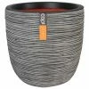 Capi Jardinière Nature Rib 35 x 34 cm Anthracite KOFZ932