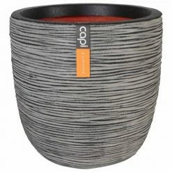 Capi Jardinière Nature Rib 35 x 34 cm Anthracite KOFZ932