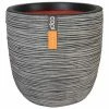 Capi Jardinière Nature Rib 43 x 41 cm Anthracite KOFZ933