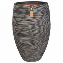Capi Pot à fleurs Nature Rib Deluxe 40 x 60 cm Anthracite KOFZ1131